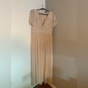 BHLDN Crème/Beige Beaded Formal (size 16)